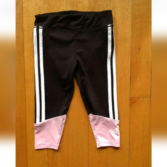 Toddler's 12 Month Adidas Pink and Black Track Sweat Pants - Picture 7 of 8